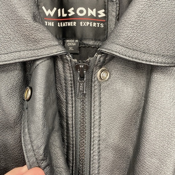 Wilsons The Leather Experts Anorak Coat Jacket Womens Size XL Black Full Zip - Picture 3 of 16